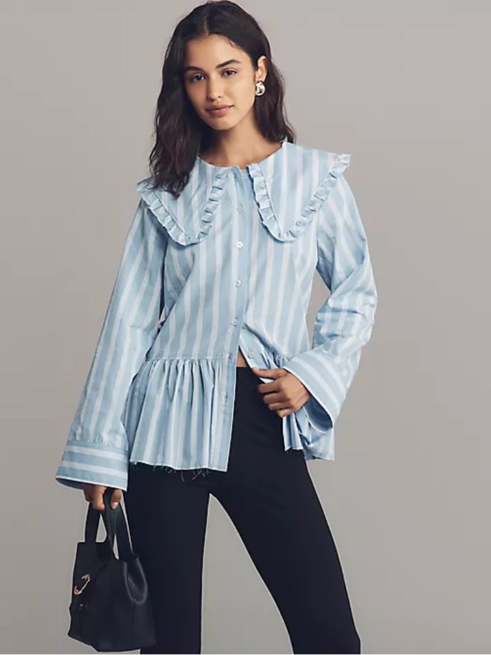 NWOT Maeve Long Sleeve Collared Blouse in XXS